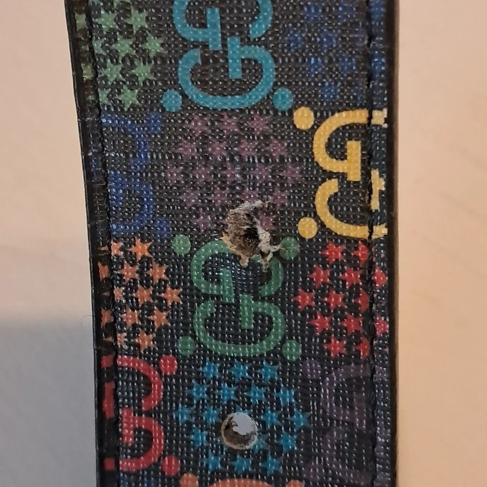 Gucci Supreme Monogram Psychedelic Belt Made In Italy Size 48/120 Colorful Fun